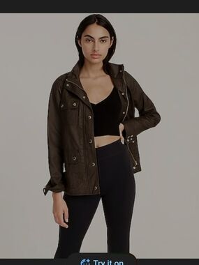 J.Crew Downtown Field Jacket Army Green Womens Size XS
